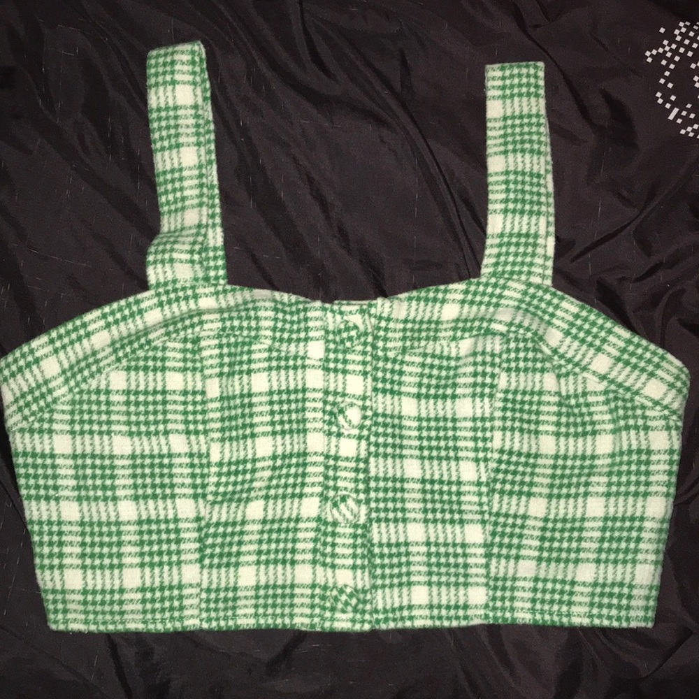 Plaid Tweed Crop Top